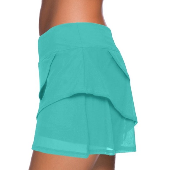 Coco Reef Dark Turquoise Mesh Swim Skirt with Boy Shorts sz small - Picture 4 of 4